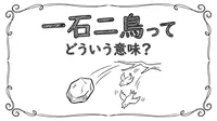 一石二鳥ってどういう意味？